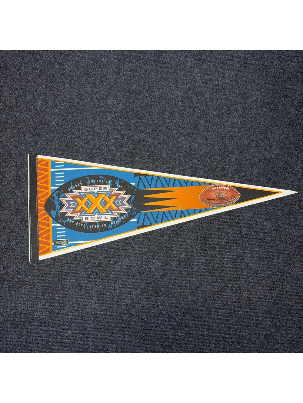 Vintage 1996 Wincraft Super Bowl  XXX 30 Felt Pennant